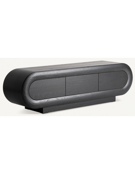 Tvbord moderne design sort eg træ egetræ