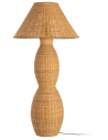 Gulvlampe i metal og rattan H138 cm 1 x E27 - Natur