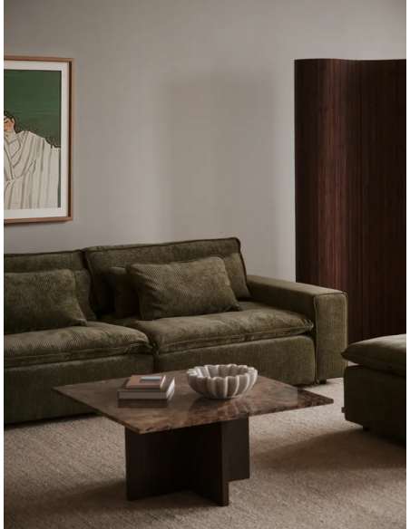 sofa til 3 personer i grøn stof komfortabel design