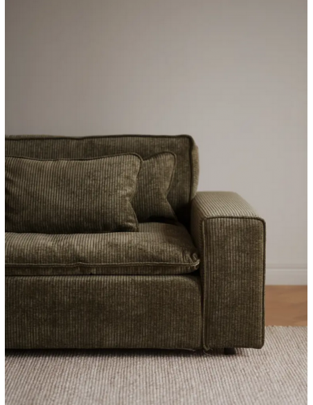 sofa til 3 personer i grøn stof komfortabel design