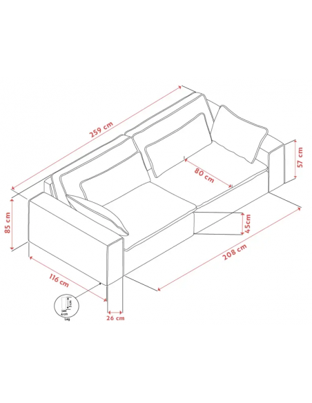 sofa til 3 personer i beige stof komfortabel design rowico