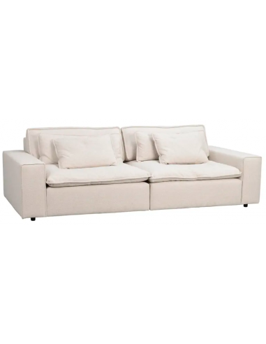 sofa til 3 personer i beige stof komfortabel design rowico