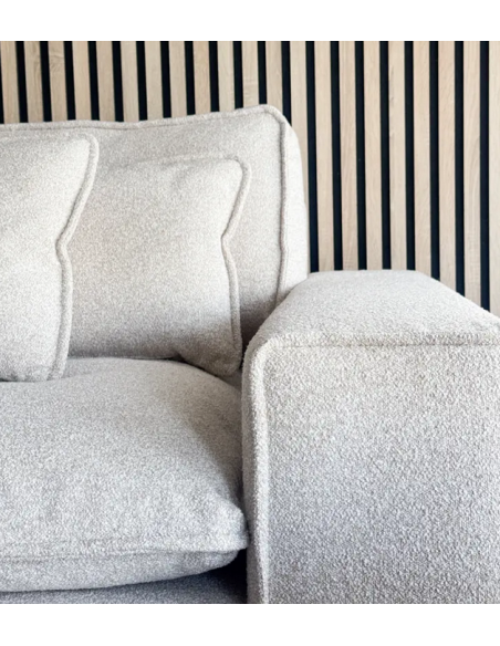 sofa til 3 personer i beige stof komfortabel design rowico