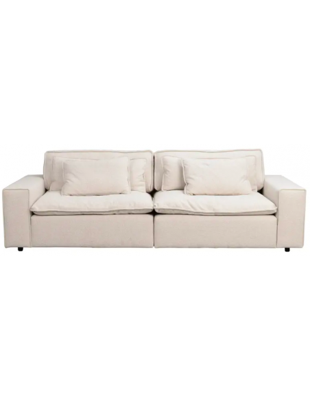 sofa til 3 personer i beige stof komfortabel design rowico