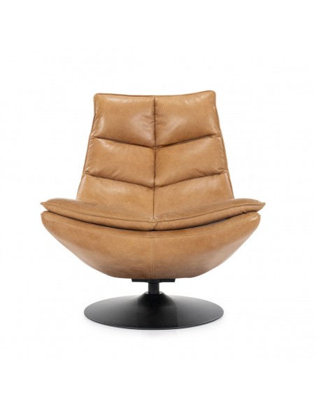 lænestol drejefod drej drejefunktion moderne design skandinavisk læder cognac brun