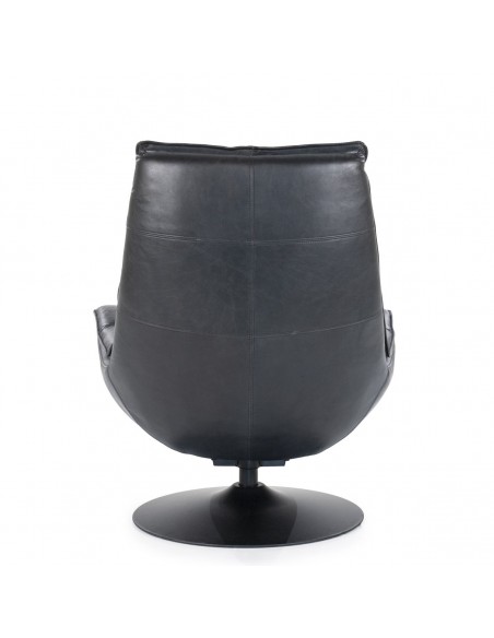 lænestol drejefod drej drejefunktion moderne design skandinavisk læder sort ægte