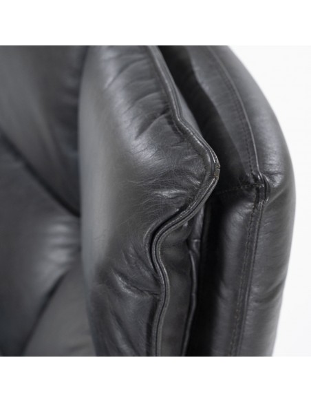 lænestol drejefod drej drejefunktion moderne design skandinavisk læder sort ægte