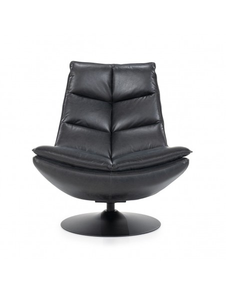 lænestol drejefod drej drejefunktion moderne design skandinavisk læder sort ægte