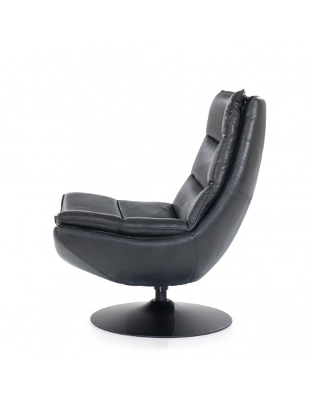 lænestol drejefod drej drejefunktion moderne design skandinavisk læder sort ægte