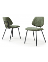 Sæt med 2 x spisebordsstole i metal og polyester H78 cm - Sort/Mørkegrøn