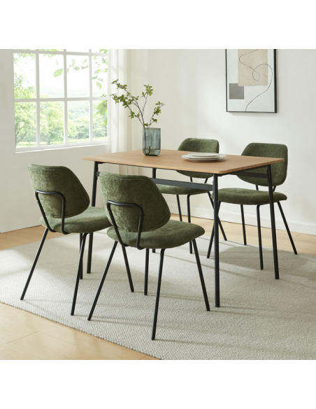 Spisebordsstol nordisk skandinavisk design sort grøn