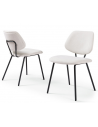 Sæt med 2 x spisebordsstole i metal og polyester H78 cm - Sort/Beige
