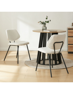 Spisebordsstol nordisk skandinavisk design sort beige 2