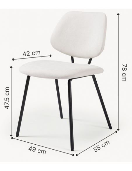 Spisebordsstol nordisk skandinavisk design sort beige