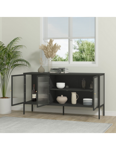 skænk sort metal stål skabe stuemøbler moderne skandinavisk nordisk design