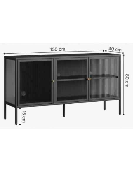skænk sort metal stål skabe stuemøbler moderne skandinavisk nordisk design
