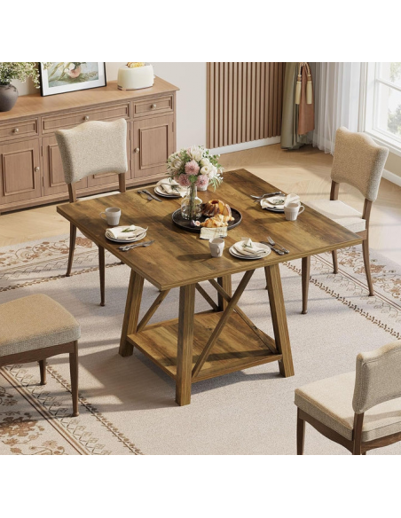 firkantet firekantet spisebord indretning billigt træ kvadratisk