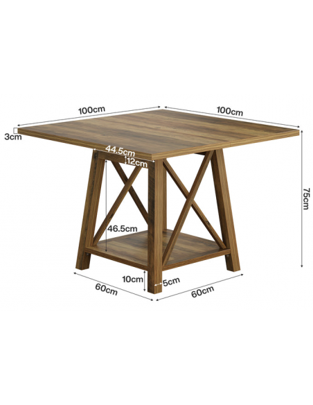 firkantet firekantet spisebord indretning billigt træ kvadratisk