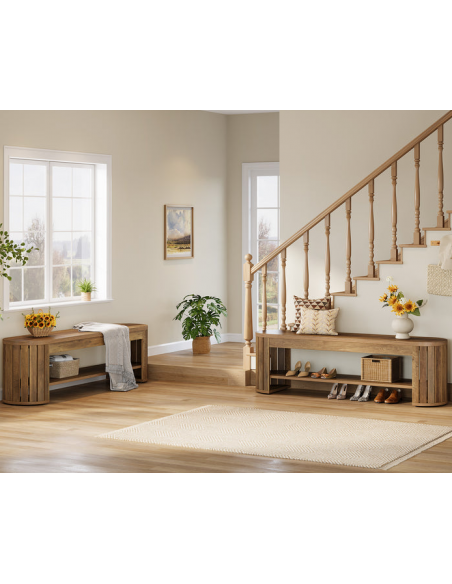 bænk entre garderobe soveværelse moderne design skobænk træ