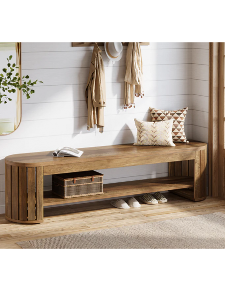 bænk entre garderobe soveværelse moderne design skobænk træ