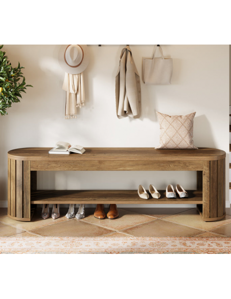 bænk entre garderobe soveværelse moderne design skobænk træ