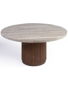 rundt spisebord sten travertin marmor rustikt 150