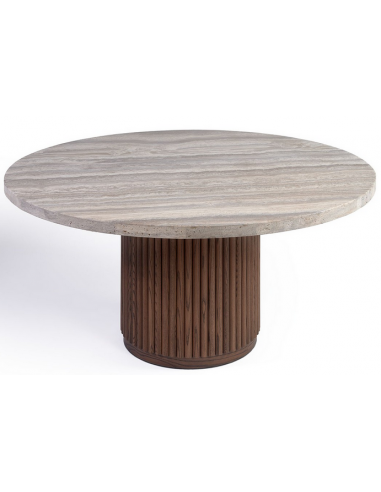 rundt spisebord sten travertin marmor rustikt 150