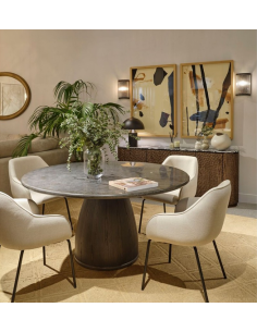 rundt spisebord sten travertin marmor rustikt 150 2