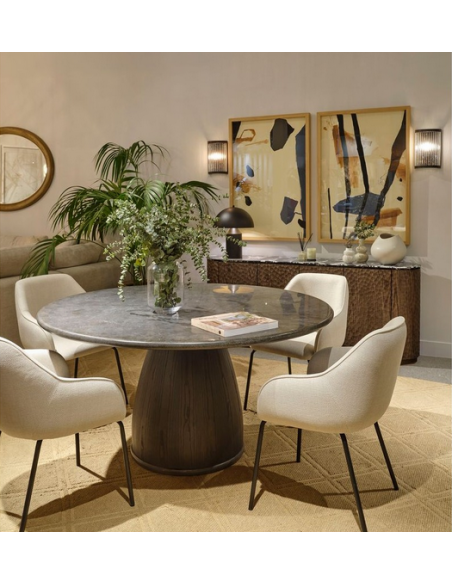 rundt spisebord sten travertin marmor rustikt 150