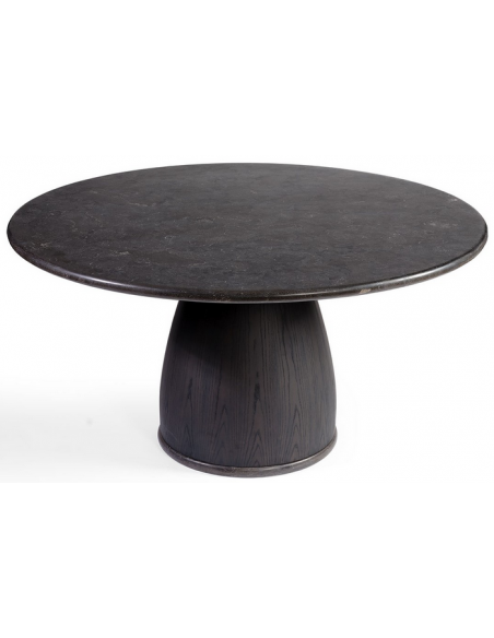 rundt spisebord sten travertin marmor rustikt 150