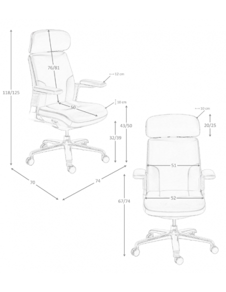 kontorstol med armlæn læder brun erhvervsindretning kontorindretning kontormøbler