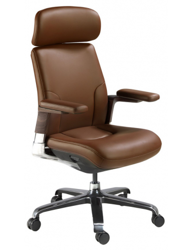 kontorstol med armlæn læder brun erhvervsindretning kontorindretning kontormøbler