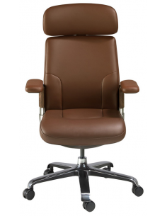 kontorstol med armlæn læder brun erhvervsindretning kontorindretning kontormøbler 2