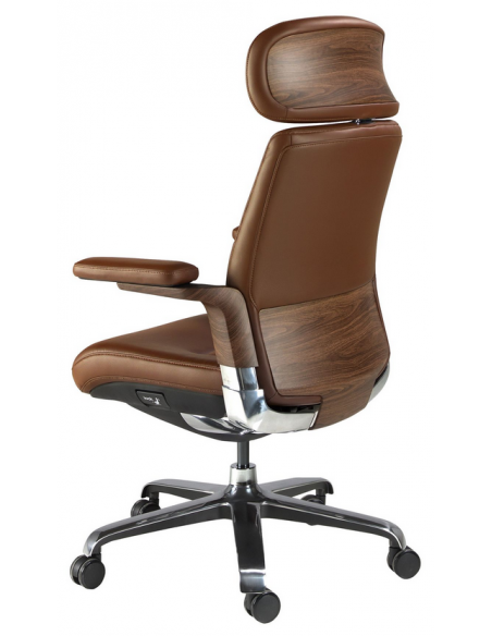 kontorstol med armlæn læder brun erhvervsindretning kontorindretning kontormøbler