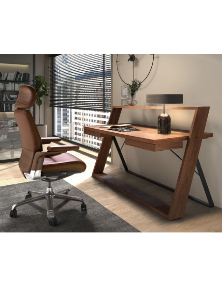 kontorstol med armlæn læder brun erhvervsindretning kontorindretning kontormøbler