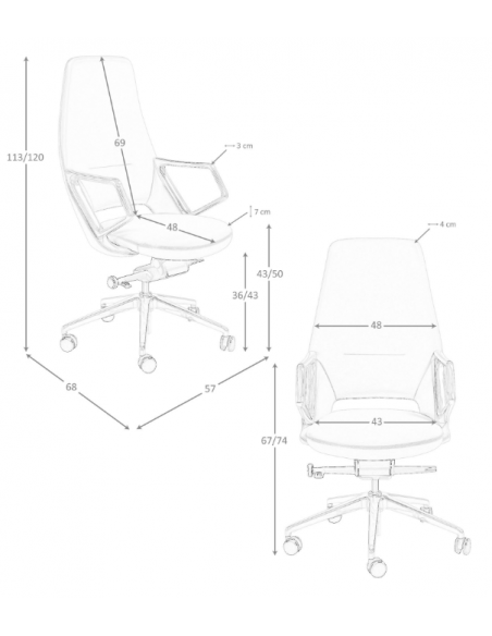 kontorstol med armlæn læder erhvervsindretning kontorindretning kontormøbler