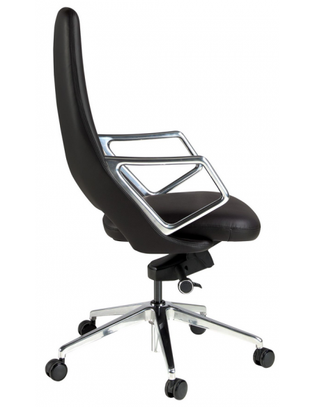 kontorstol med armlæn læder sort erhvervsindretning kontorindretning kontormøbler