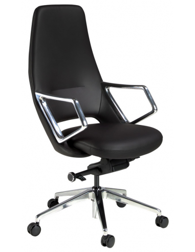 kontorstol med armlæn læder sort erhvervsindretning kontorindretning kontormøbler