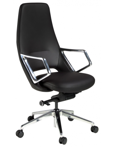 kontorstol med armlæn læder sort erhvervsindretning kontorindretning kontormøbler