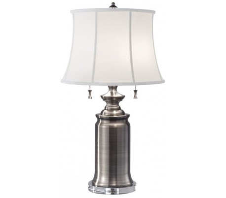 Billede af Stateroom Bordlampe H68,6 cm 2 x E27 - Antik nikkel/Hvid