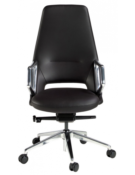 kontorstol med armlæn læder sort erhvervsindretning kontorindretning kontormøbler