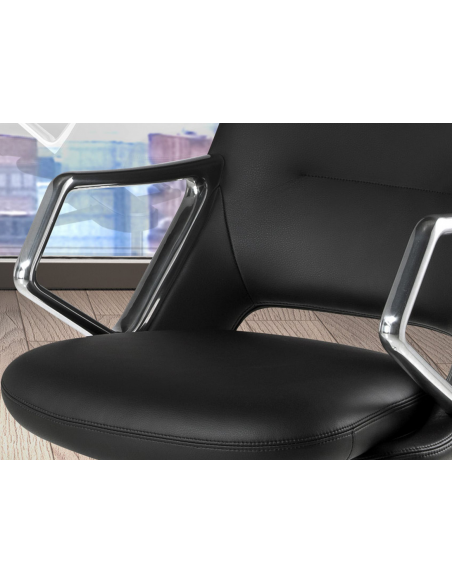 kontorstol med armlæn læder sort erhvervsindretning kontorindretning kontormøbler