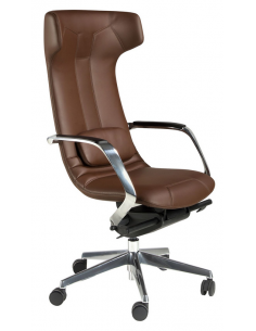 kontorstol med armlæn læder brun erhvervsindretning kontorindretning kontormøbler