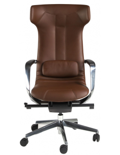 kontorstol med armlæn læder brun erhvervsindretning kontorindretning kontormøbler 2