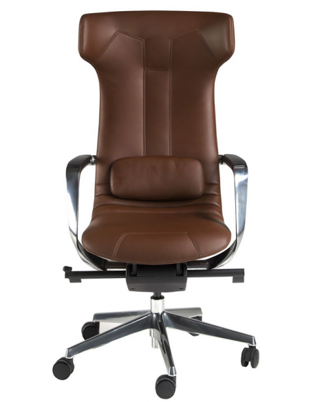 kontorstol med armlæn læder brun erhvervsindretning kontorindretning kontormøbler