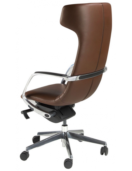 kontorstol med armlæn læder brun erhvervsindretning kontorindretning kontormøbler