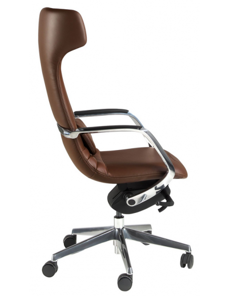kontorstol med armlæn læder brun erhvervsindretning kontorindretning kontormøbler