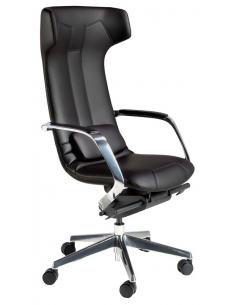 kontorstol med armlæn læder sort erhvervsindretning kontorindretning kontormøbler