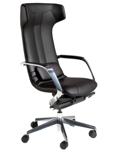 kontorstol med armlæn læder sort erhvervsindretning kontorindretning kontormøbler