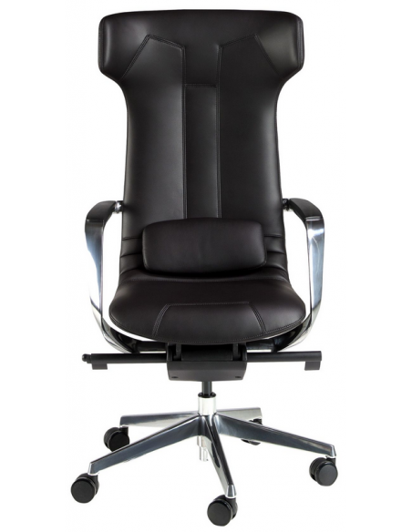kontorstol med armlæn læder sort erhvervsindretning kontorindretning kontormøbler